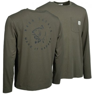 Nash triko Make It Happen Carp Logo Long Sleeve T-Shirt green – Sleviste.cz
