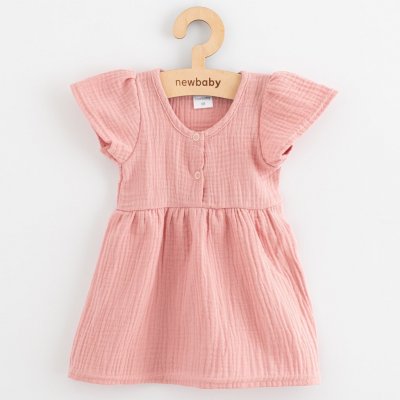 New baby NEW BABY Kojenecké mušelínové šaty pink – Sleviste.cz