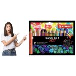 STABILO woody Pastelka vodovka & voskovka v jednom 3 v 1 ARTY 10 ks pouzdro s ořezávátkem – Sleviste.cz
