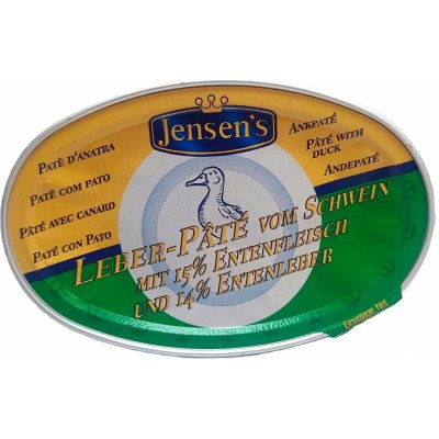 JENSEN´S Leber Pâté vom Schweinfleisch mit Entenfleisch und Entenleber 80 g – Zboží Dáma