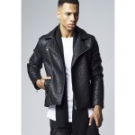 Urban Classics pánská kožená bunda Leather Imitation Biker Jacket Black – Zboží Mobilmania