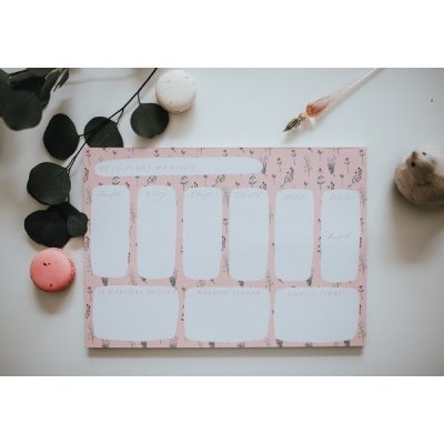 Be Nice EKO týdenní plánovač A4 - růžový – Zboží Dáma