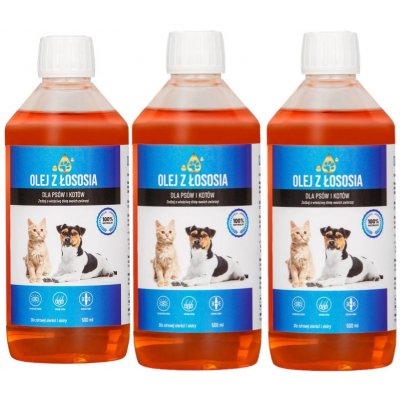 LAB V Lososový olej pro psy a kočky 3 x 500 ml – Hledejceny.cz