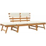 VidaXL Zahradní lavice s polštářky 2-v-1 190 cm masivní akácie – Zboží Dáma VidaXL Zahradní lavice s polštářky 2-v-1 190 cm masivní akácie – Zboží Dáma