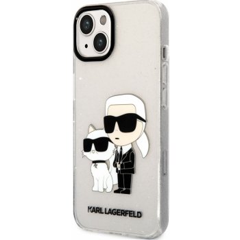 Pouzdro Karl Lagerfeld IML Glitter Karl and Choupette NFT iPhone 13 čiré