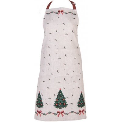 Clayre & Eef Béžová bavlněná zástěra se stromky Christmas Harmony – Hledejceny.cz