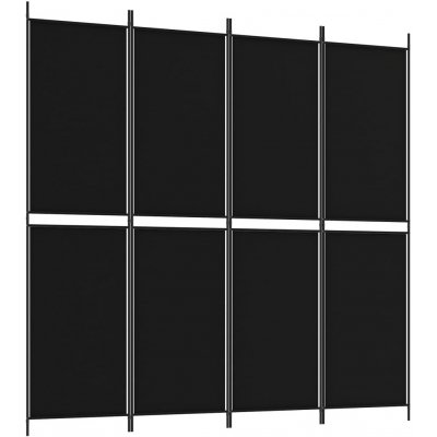 vidaXL 4dílné paravány Černá 200 x 200 cm Fabric – Zboží Dáma