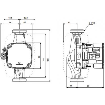 Grundfos ALPHA2 GO 25-90 180 220-240V 9H AG0 93074208 – Zboží Mobilmania