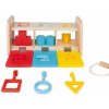 Dřevěná hračka Janod série montessori na vkládání a třídění s klíčky a zámky
