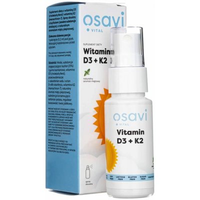Osavi Vitamin D3+K2 ústní sprej, máta peprná, 25 ml – Zboží Mobilmania