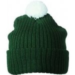Myrtle Beach MB7540 pletená čepice s bambulí tmavě zelená bílá – Zboží Mobilmania