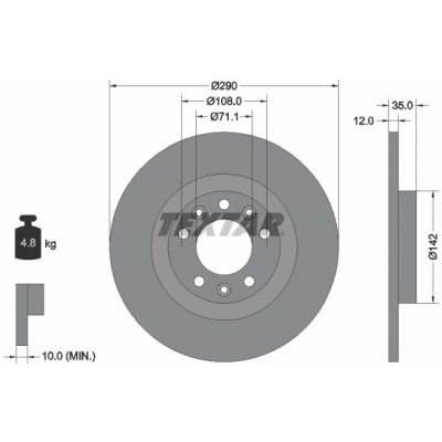 TEXTAR Brzdový kotouč 92267303 – Hledejceny.cz