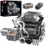Mould King 10201 Automobilový 16válcový motor BUG W16 s převodovkou – Sleviste.cz