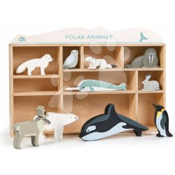 Tender Leaf Toys polární zvířátka na poličce Polar Animals Shelf 10 druhů polárních živočichů