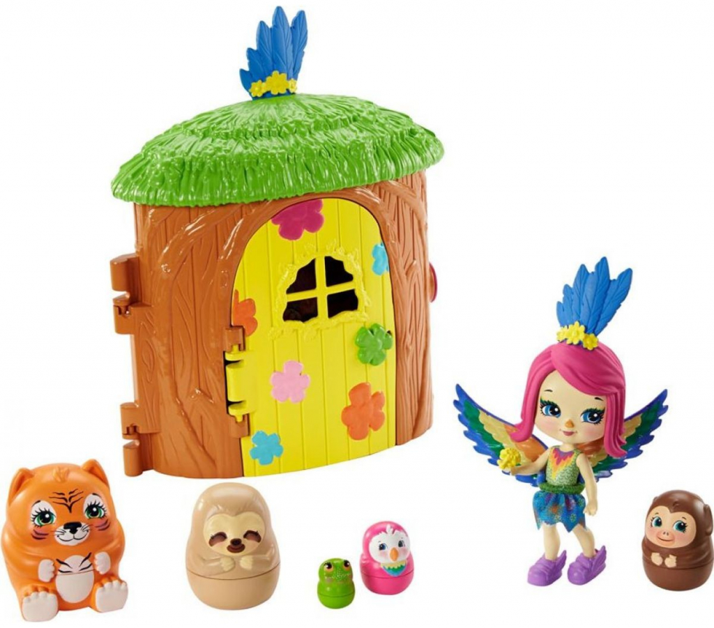 Mattel Enchantimals tajné útočiště nejlepších přátel Parrot Peeki Tree Hut