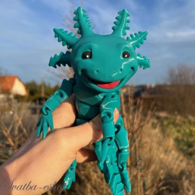 Potvůrkov Axolotl vodní dráček 3D tisk