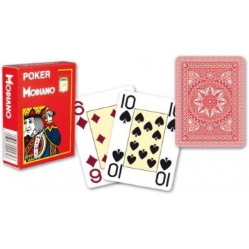 Modiano 4199 100% plastové karty 4 rohy Červené