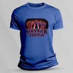 Sandratex Dětské tričko s potiskem Stranger Things Parta z Hawkins Královsky modrá – Zboží Dáma