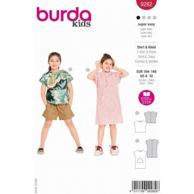 Burda Střih Burda 9282 - Dětské tričko, tričkové šaty – Zbozi.Blesk.cz