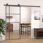 vidaXL hliník a ESG sklo 90 x 205 cm černé – Hledejceny.cz
