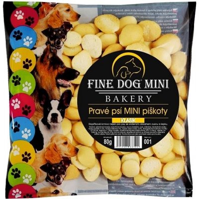 Fine Dog mini bakery piškoty pro malá plemena psů klasik 6 x 80 g – Zbozi.Blesk.cz