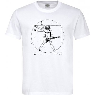 tričko Vitruviánský muž s kytarou Bílá – Zboží Dáma