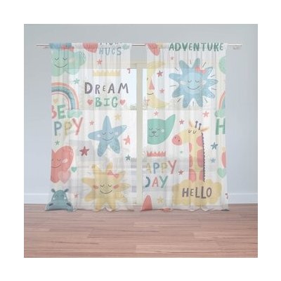 Sablio Záclony Happy day: 2ks 150x250cm – Hledejceny.cz