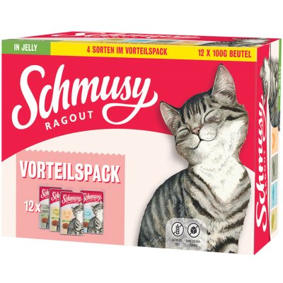 Schmusy Ragout in Jelly Mix 12 x 100 g – Hledejceny.cz