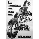 Plechová retro cedule / plakát - Pneu Baťa Provedení:: Plechová cedule A4 cca 30 x 20 cm – Zboží Mobilmania