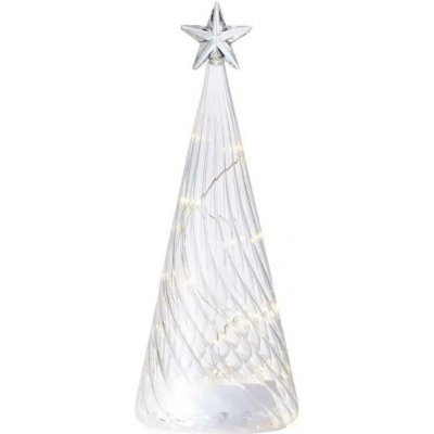 SIRIUS LED svítící stromeček skleněný na baterie, čirý, 26 cm, s hvězdou, AAA – Hledejceny.cz