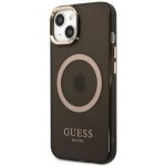 Pouzdro Guess iPhone 13 Pro Max Gold Outline Translucent MagSafe černé – Hledejceny.cz