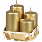 Nohel Garden Svíčky adventní STUPŇOVITÉ metal lesk d4x6/7/8/9cm 4ks | Zboží Auto