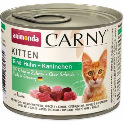 Carny Kitten hovězí kuřecí a králičí 200 g – Zbozi.Blesk.cz