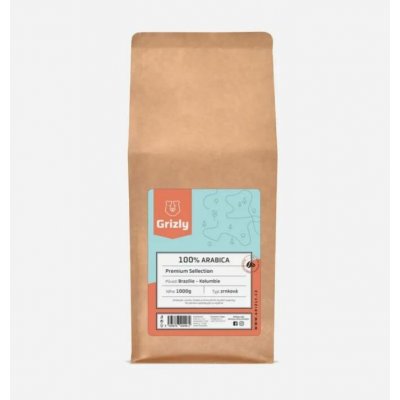 GRIZLY Pražená 100% Arabica Premium Selection zrnková 1 kg – Hledejceny.cz