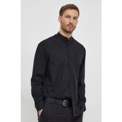 Calvin Klein pánská košile relaxed se stojáčkem K10K111736 černá