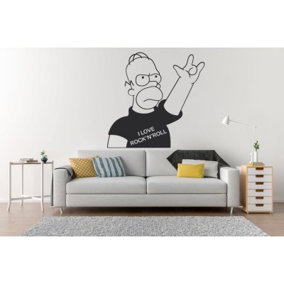 Lepy.cz Samolepka na zeď Homer - Rock and roll rozměry l16x115cm Světle červená