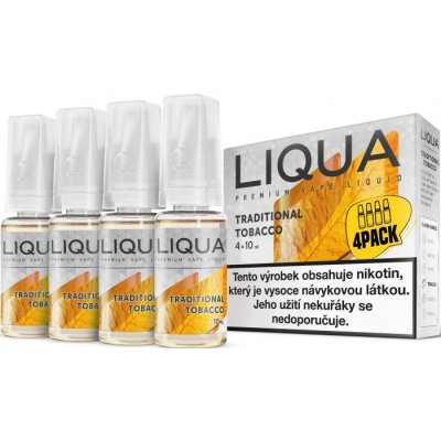 Ritchy Liqua 4Pack Traditional Tobacco 4 x 10 ml 3 mg – Zboží Mobilmania