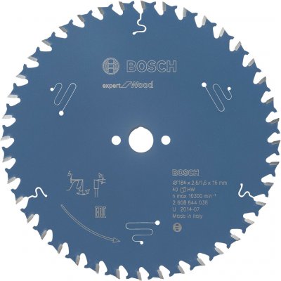 Bosch Pilový kotouč Expert for Wood 184 x 16 x 2,6 mm, 40 – Zboží Mobilmania
