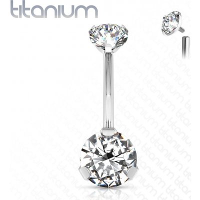 Šperky4U piercing do pupíku vnitřní závit zirkon titan TIT1142-C – Zboží Mobilmania