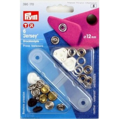 Knoflík stiskací JERSEY s aplikátorem - PRYM varianta černý nikl průměr 12 mm – Zboží Dáma