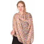 Sanu Babu šátek z bavlny béžový barevný potisk drobných motýlů – Zboží Dáma