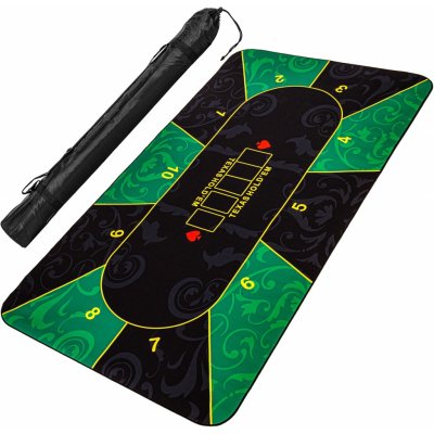 Garthen Skládací pokerová podložka, zelená/černá, 160 x 80 cm – Zboží Dáma