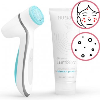 Nu Skin ageLOC LumiSpa pro čištění pleti + čistící gel pro pokožku náchylnou k vyrážkám 100 ml dárková sada