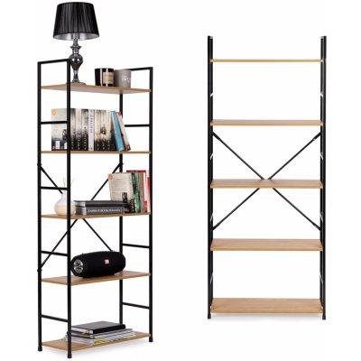 MODERNHOME - Moderní široká dřevěná knihovna LOFT 5 polic – Zboží Mobilmania