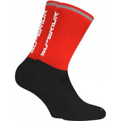 Superior ponožky Superior Long Cycling Socks black/red/white – Zboží Mobilmania