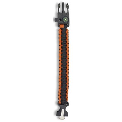 Albainox Paracord náramek, s křesadle, kompasem a píšťalkou orange