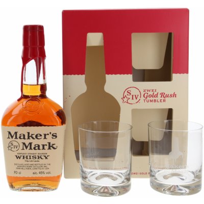 MAKERS MARK 45% 0,7 l (dárkové balení 2 sklenice) – Hledejceny.cz