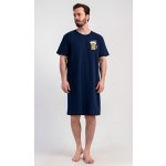 Vienetta MAN pánská noční košile s krátkým rukávem Pivo: tmavě modrá – Zboží Mobilmania
