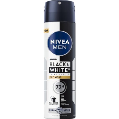 Nivea Men Black & White Invisible Epic Night Sprej antiperspirant 150ml – Hledejceny.cz