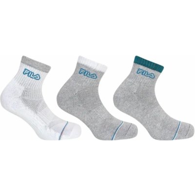 FILA ponožky 3-pack Fitness Quarter White-Grey – Hledejceny.cz